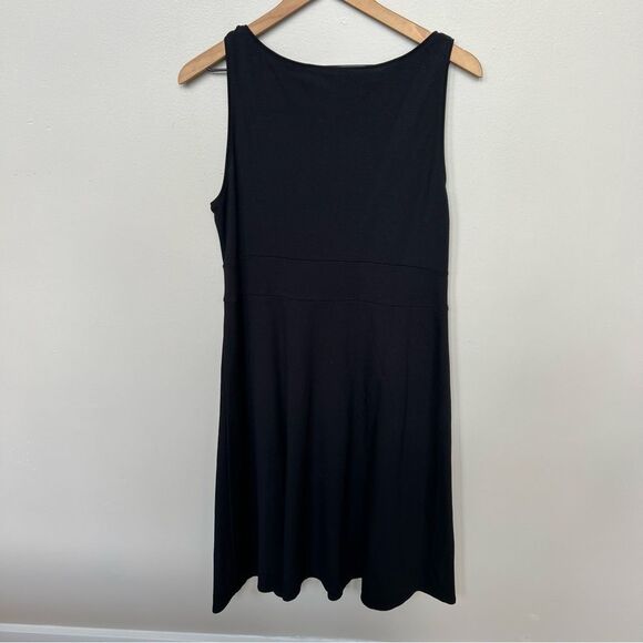 Eileen Fisher Ponte Knit Stretch Black Sleeveless Dress Size Large - Picture 4 of 9